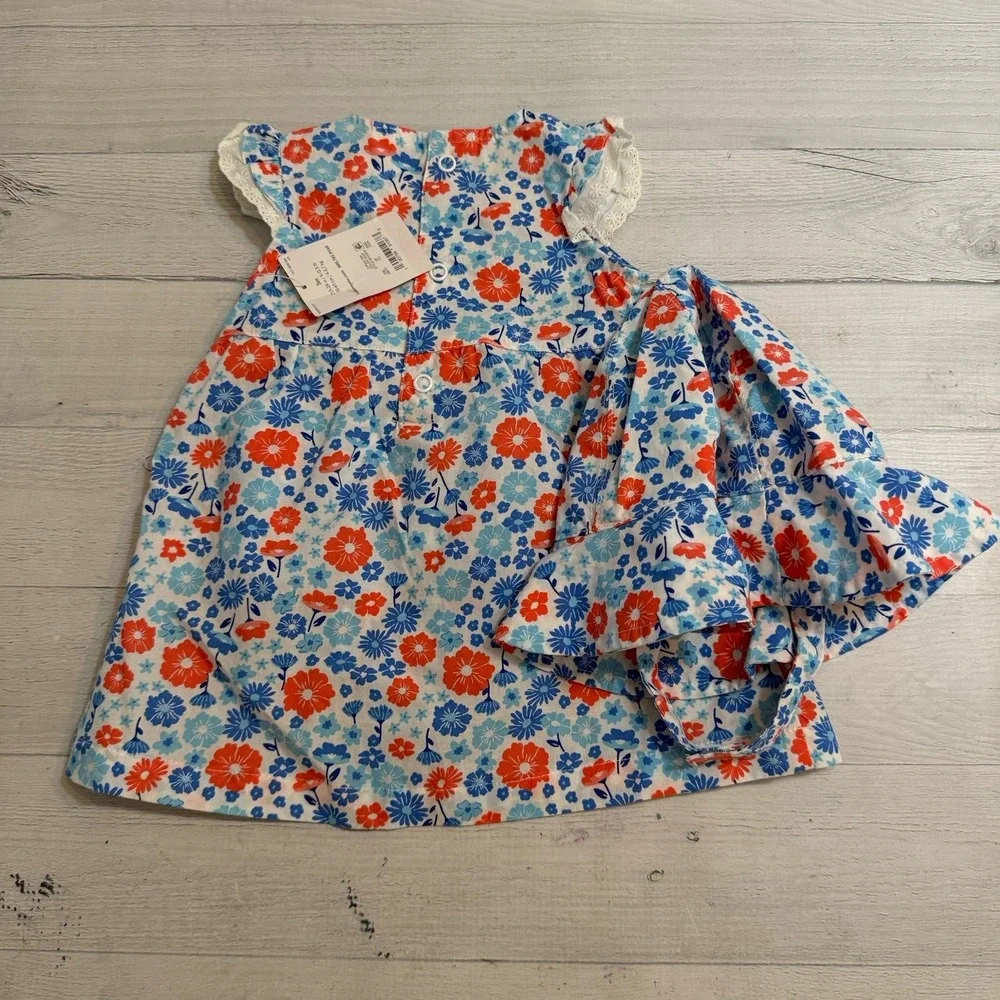 Carters baby girls floral dress‎ with matching hat 3 months NEW